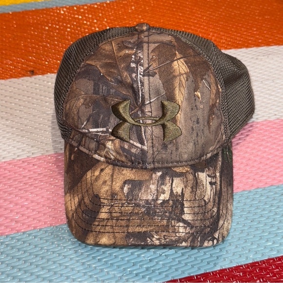 Under Armour Brown Camo Mesh Trucker Hunting Hat Men’s Size - Picture 1 of 5